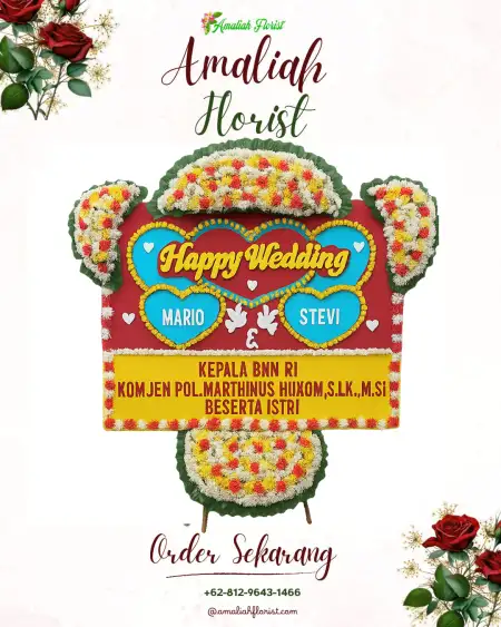 Papan Bunga Pernikahan Licin